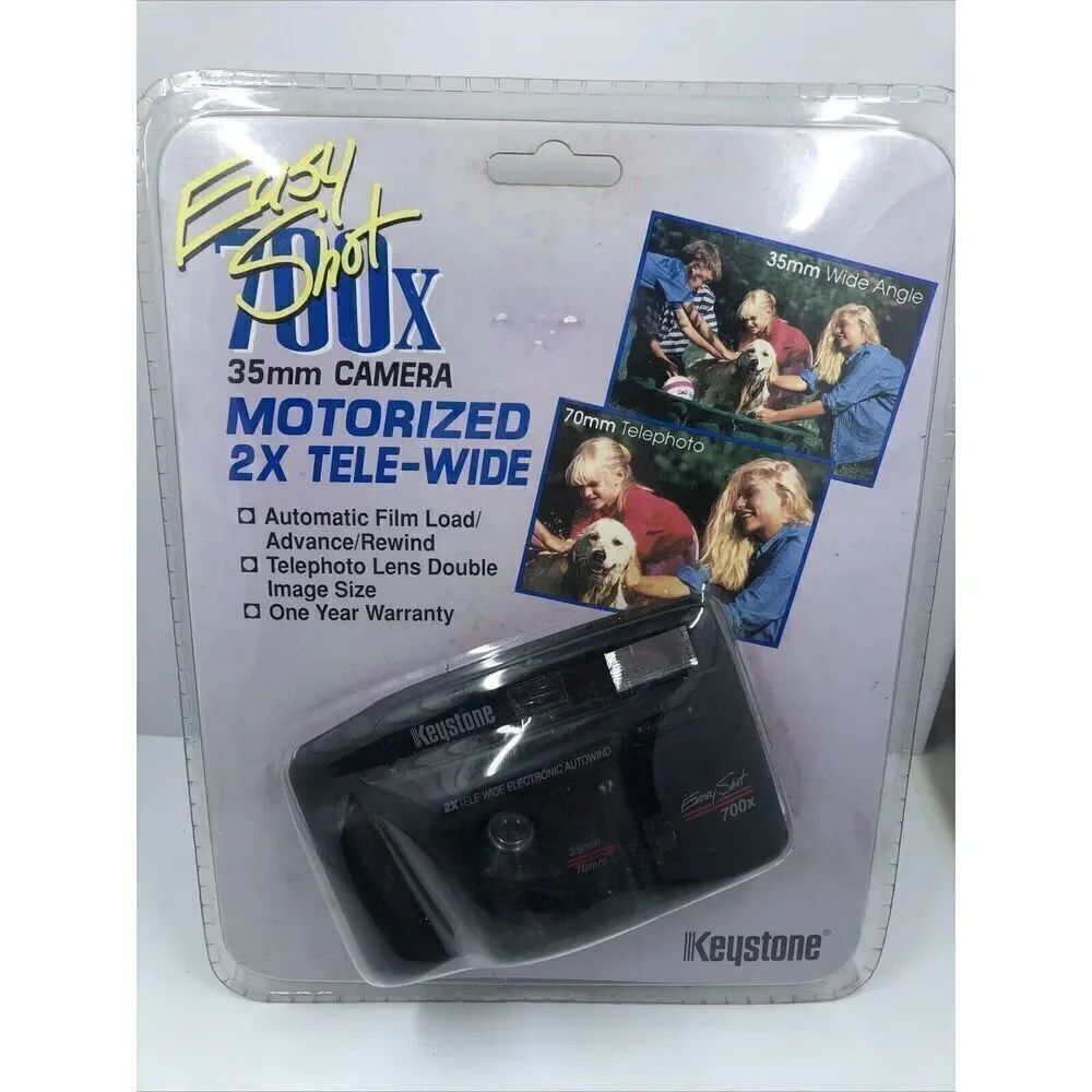 Keystone Film Camera Easy Shot 770 35mm & 70mm lens 2X Tele-Wide. Sealed VINTAGE